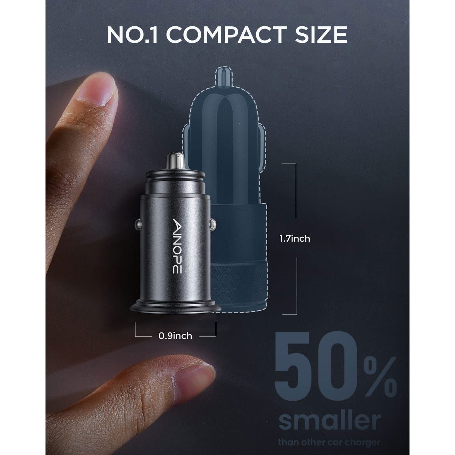 Car Charger, AINOPE Smallest 4.8A - الصورة 2