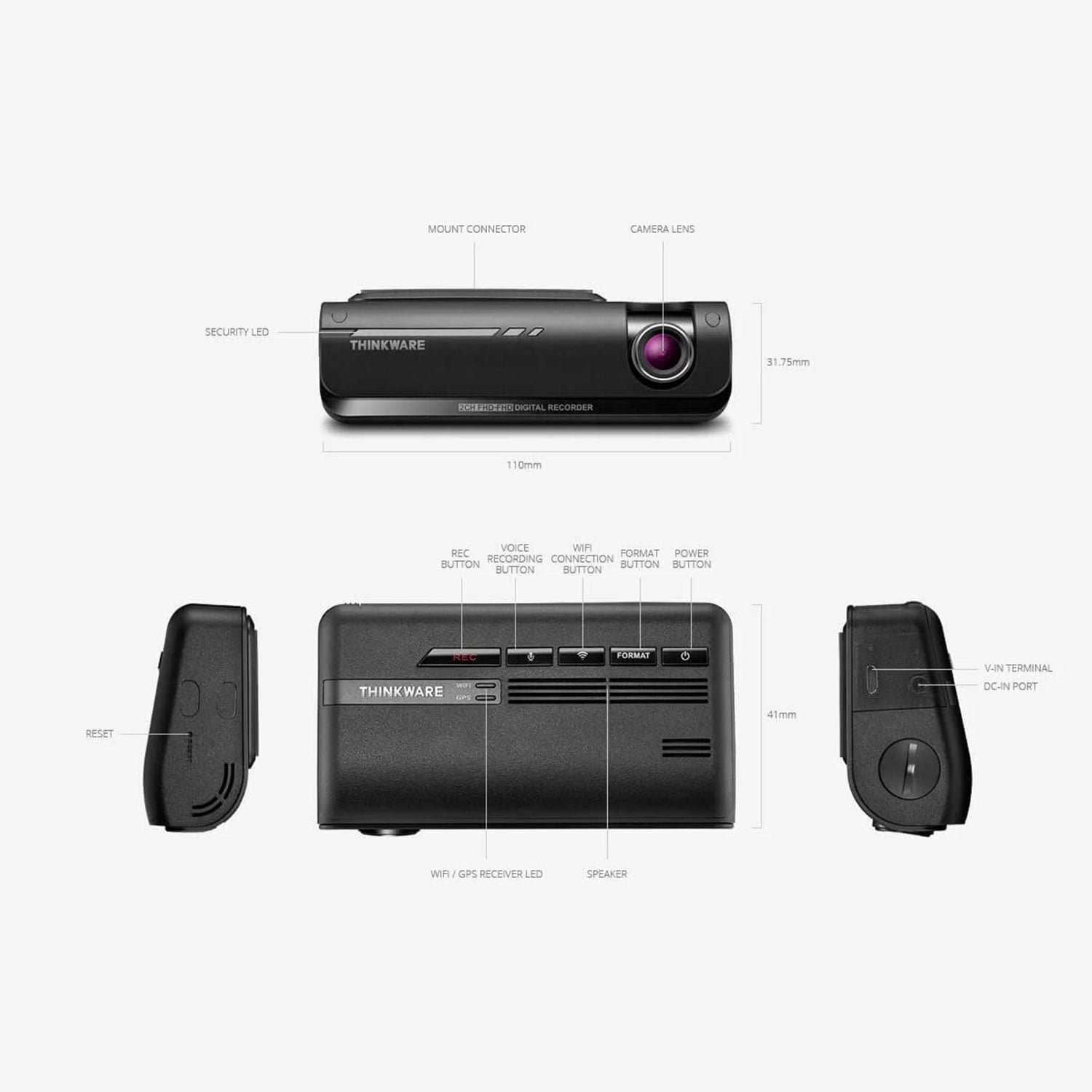 Thinkware F770 Dash Cam Dual Channel Wifi GPS 16GB - الصورة 3