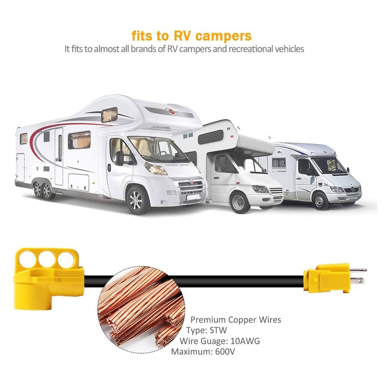 SnowyFox RV 15Amp to 50Amp Adapter - 15Male - الصورة 4